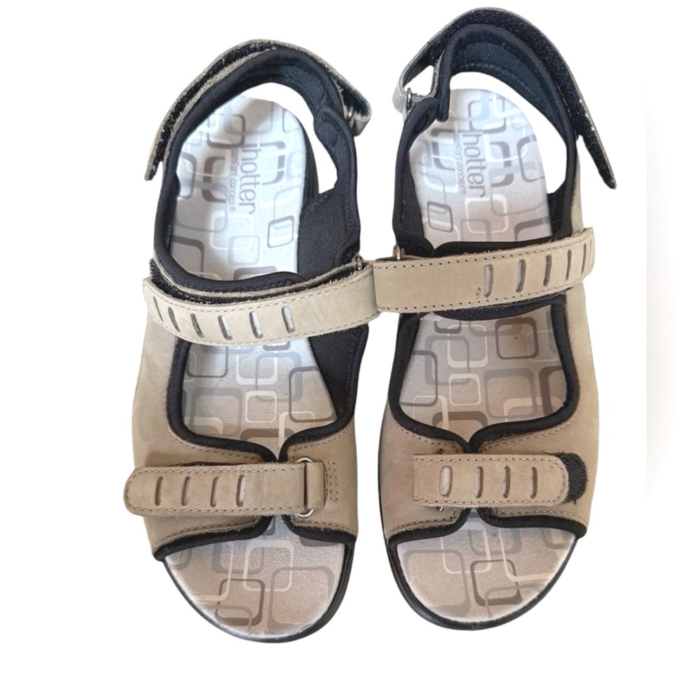 Hotter Scarlett Sandals Taupe Nubuck Comfort Walking Women 9.5